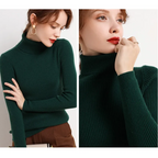 Women's Classic Roll Neck Sweater – Turtleneck Winter Knit Sweater
