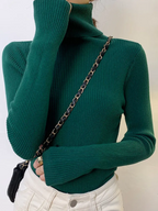 Women's Classic Roll Neck Sweater – Turtleneck Winter Knit Sweater