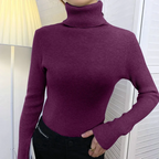 Women's Classic Roll Neck Sweater – Turtleneck Winter Knit Sweater