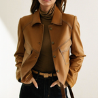 Women's Faux Leather Moto Jacket – Belted Biker Jacket