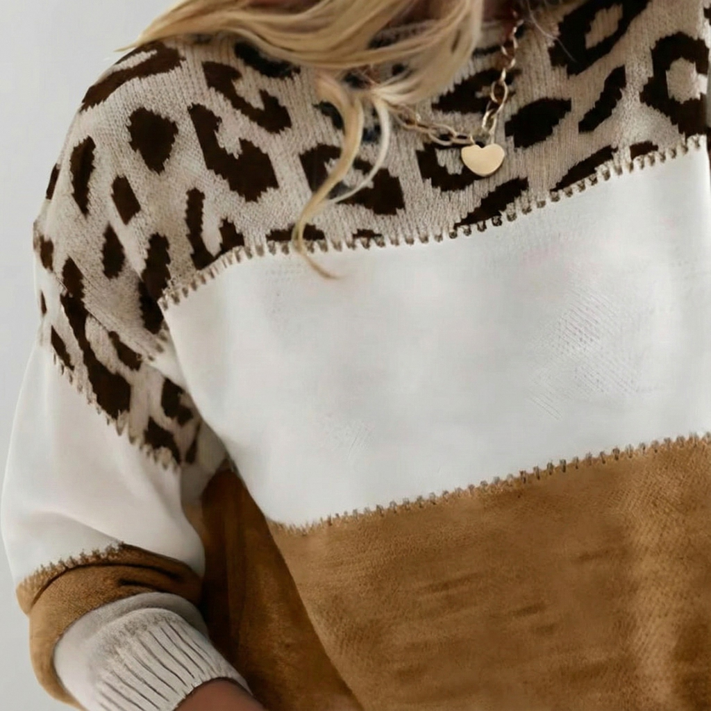 Women's Printed Graphic Sweater – Relaxed Long Sleeve Pullover