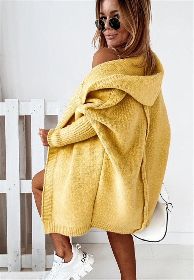 Women's Oversized Longline Cardigan – Relaxed Sleeve Knit Cardigan