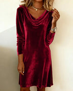 Women's Off-Shoulder Draped Maxi Dress – Flowy Formal Evening Gown