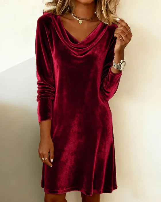 Women's Off-Shoulder Draped Maxi Dress – Flowy Formal Evening Gown
