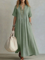 Women's Flowy Pleated Cocktail Dress – Feminine Formal Occasion Dress