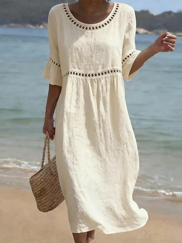 Women's Flowy Midi Occasion Dress – Figure-Flattering Day-to-Evening Dress