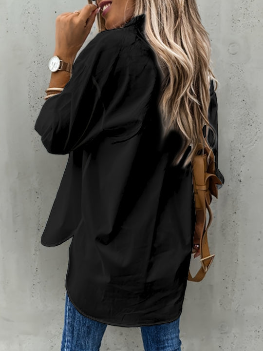 Women's Classic Button Blouse – Long Sleeve Everyday Blouse