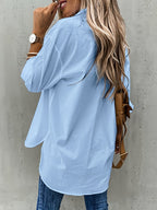 Women's Classic Button Blouse – Long Sleeve Everyday Blouse