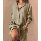 Women's Longline Tunic Blouse – Relaxed Button Front Shirt Blouse