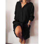 Women's Longline Tunic Blouse – Relaxed Button Front Shirt Blouse