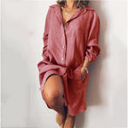 Women's Longline Tunic Blouse – Relaxed Button Front Shirt Blouse