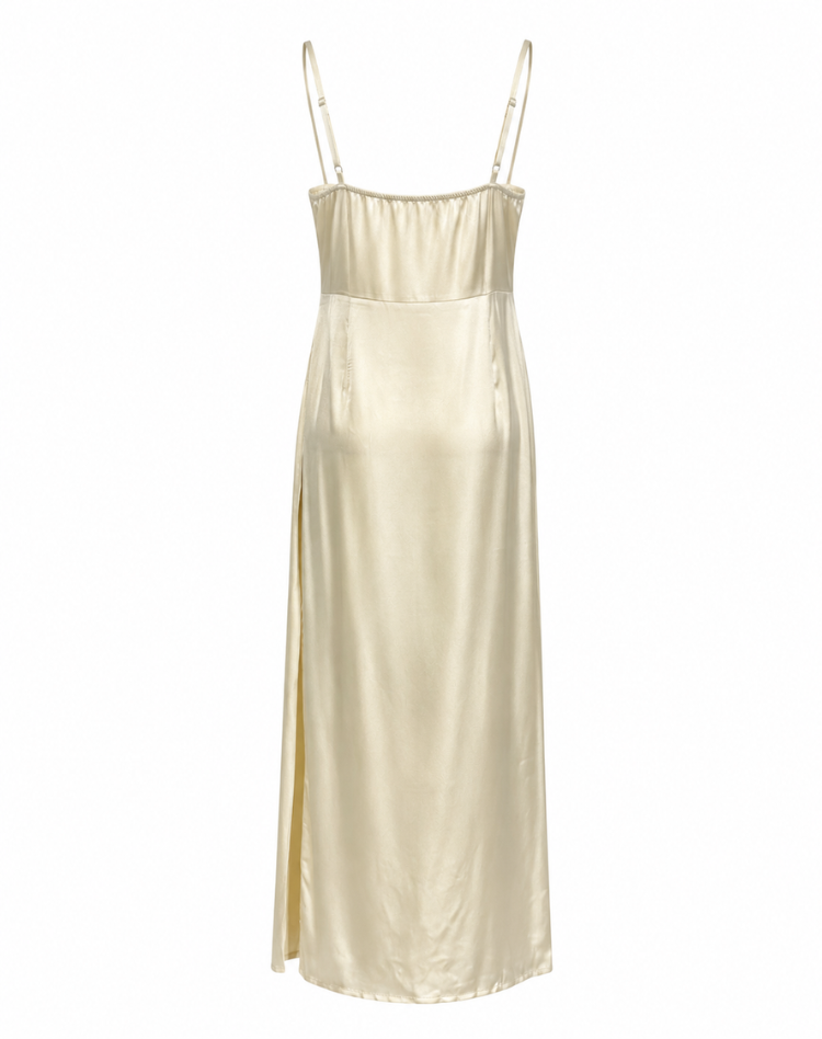 Women's Strappy Evening Maxi Dress – Fitted Side Slit Formal Dress