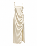Women's Strappy Evening Maxi Dress – Fitted Side Slit Formal Dress