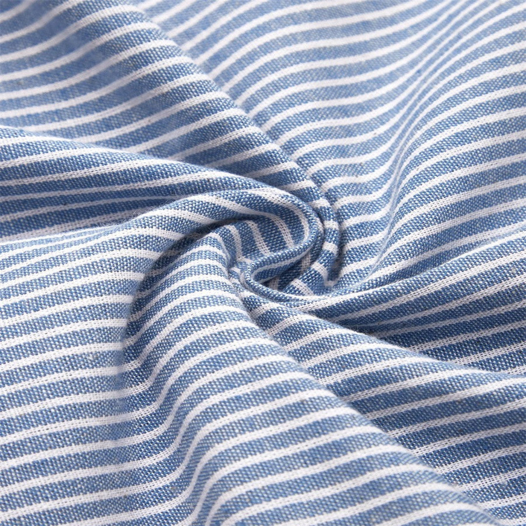 Women's Striped Midi Dress – Three-Quarter Sleeve Flowy Day Dress