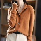 Women's Fluffy Button Front Cardigan – Plush Long Sleeve Knit Cardigan