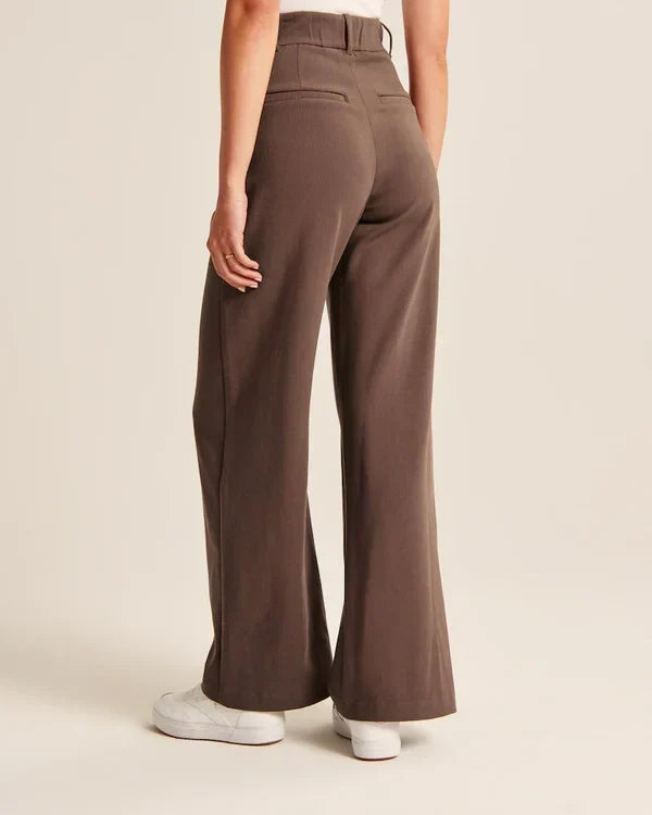 Women's Pleated Wide Leg Pants – High Waist Flowy Dress Trousers