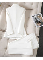 Women's Double-Breasted Blazer Suit – Tailored Wide Leg Pants Set