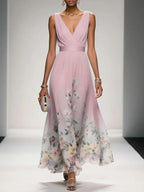 Women's Floral Wedding Guest Maxi Dress – Summer Flowy Occasion Dress