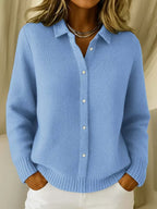 Women's Long Button Cardigan – Relaxed Fit Knit Cardigan
