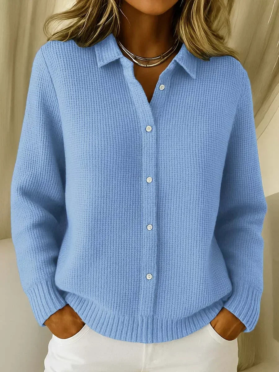 Women's Long Button Cardigan – Relaxed Fit Knit Cardigan