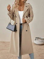 Women's Classic Button Trench Coat – Tailored Longline Overcoat