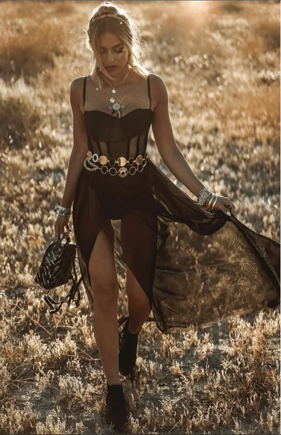 Women's Vintage Inspired Festival Dress – Retro Flowy Party Dress