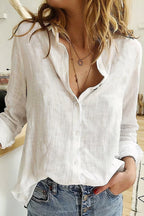 Women's Embroidery Detail Blouse – V-Neck Casual Everyday Blouse