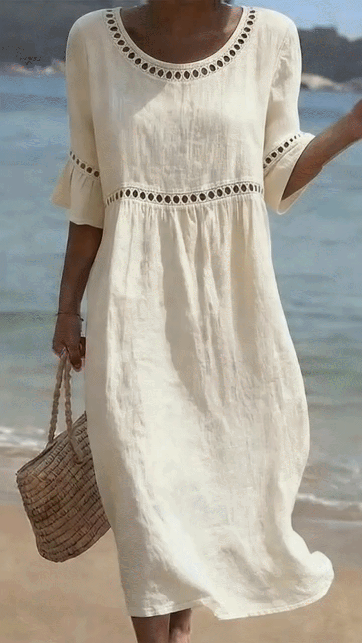 Women's Flowy Midi Occasion Dress – Figure-Flattering Day-to-Evening Dress