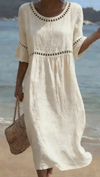 Women's Flowy Midi Occasion Dress – Figure-Flattering Day-to-Evening Dress