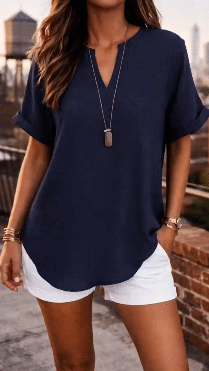 Women's Flowy V-Neck Blouse – Relaxed Day-to-Night Blouse