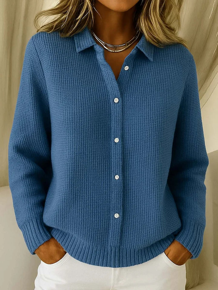 Women's Long Button Cardigan – Relaxed Fit Knit Cardigan