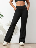 Women's Flared Yoga Pants – High Waist Stretch Pocket Workout Trousers