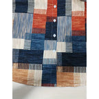 Women's Patchwork Button Front Blouse – Relaxed Boho Print Blouse