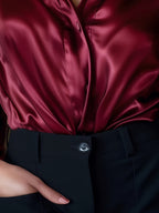 Women's Classic Collar Office Blouse – Tailored Long Sleeve Blouse