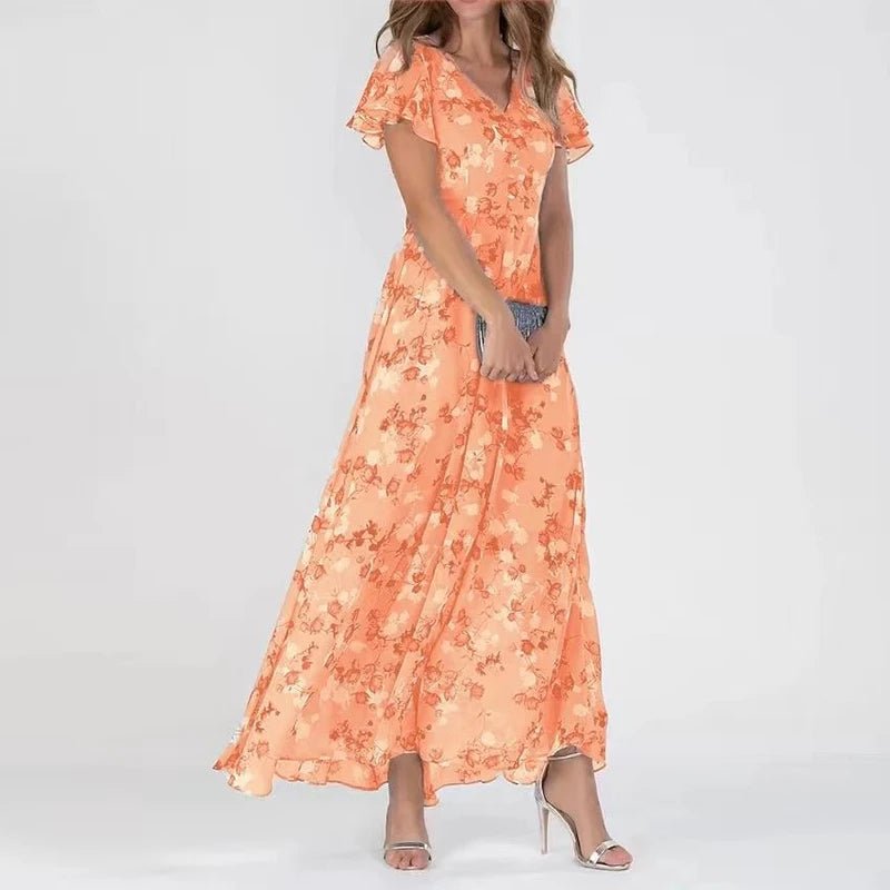 Women's Floral Occasion Maxi Dress – Flowy Summer Dress