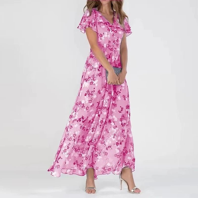 Women's Floral Occasion Maxi Dress – Flowy Summer Dress