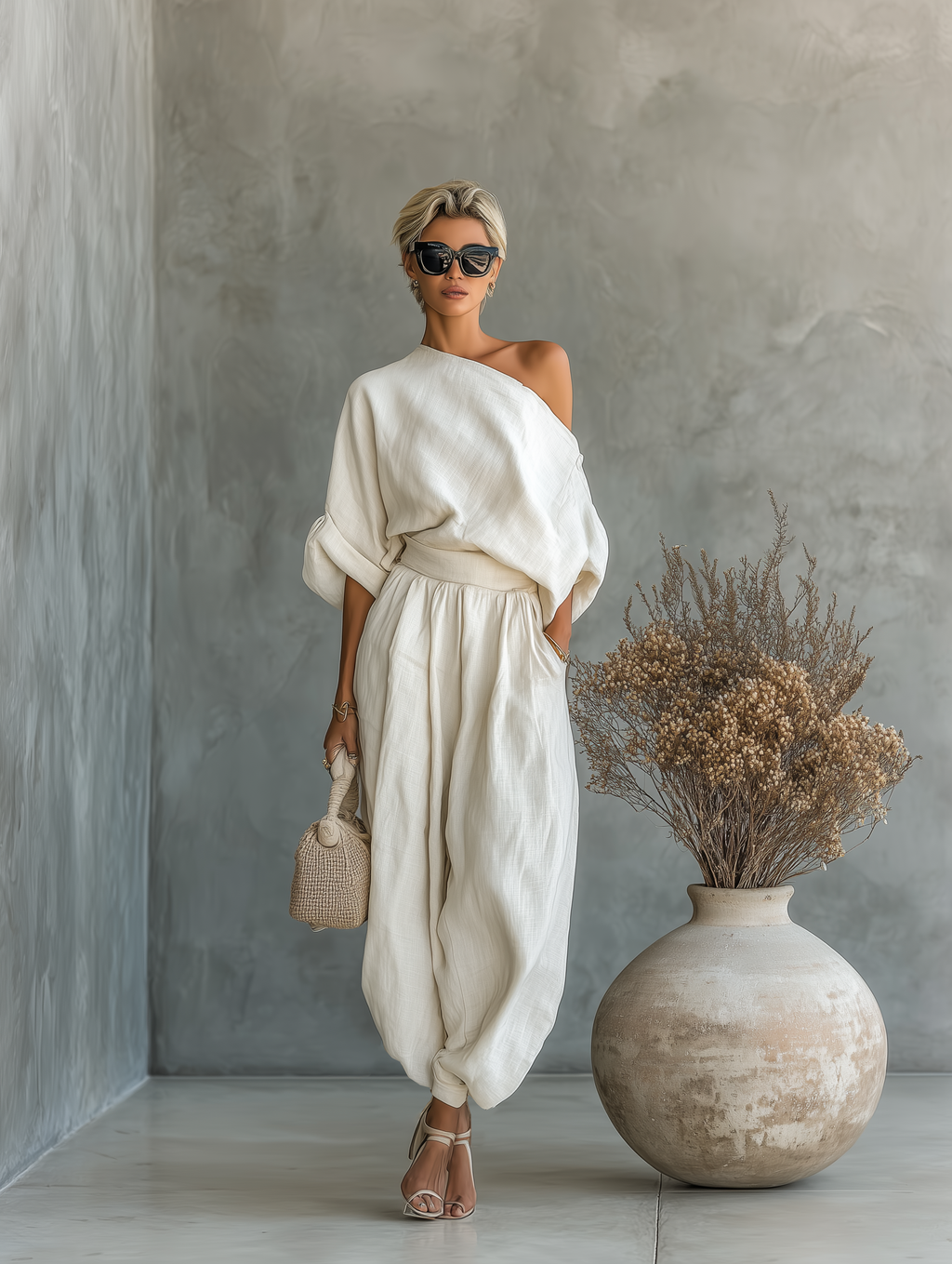 Women's Boho Wide Leg Jumpsuit – Relaxed Flowy Casual Jumpsuit