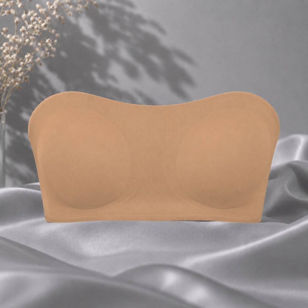 Women's Strapless Crossover Bra – Wireless Side Closure Support Bra