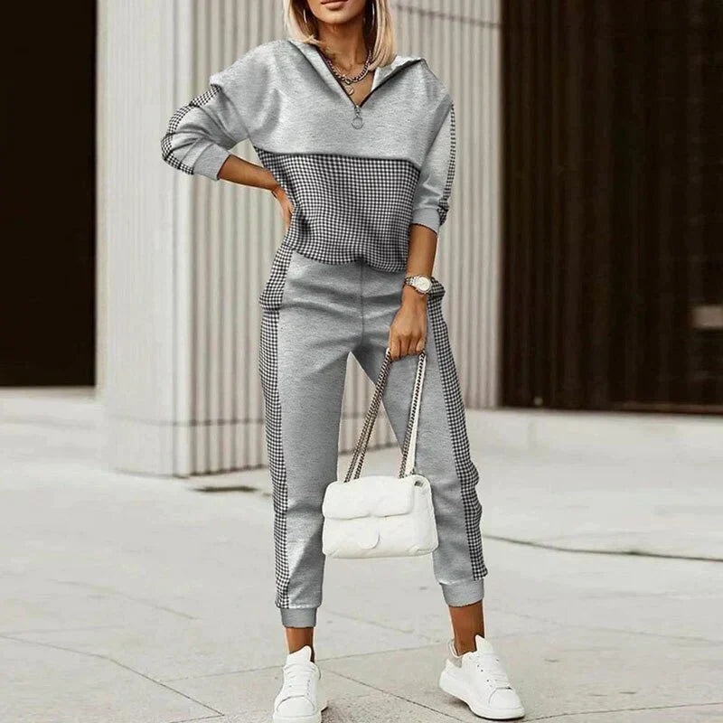 Women's Plaid Shacket Set – Button Front Jacket & Trouser Co-Ord