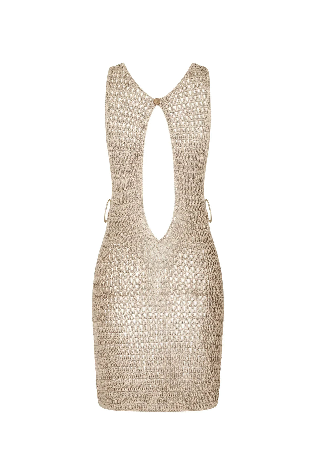 Women's Open Knit Crochet Dress – Boho Resort Cover-Up Dress