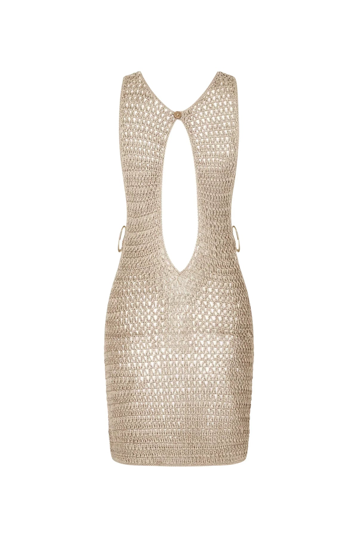 Women's Open Knit Crochet Dress – Boho Resort Cover-Up Dress