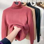 Women's Warm Lined Sweater – Long Sleeve Winter Knit Pullover