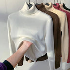 Women's Warm Lined Sweater – Long Sleeve Winter Knit Pullover