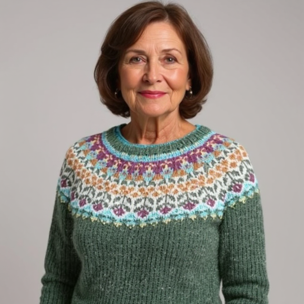 Women's Nordic Crew Neck Sweater – Icelandic Pattern Winter Pullover