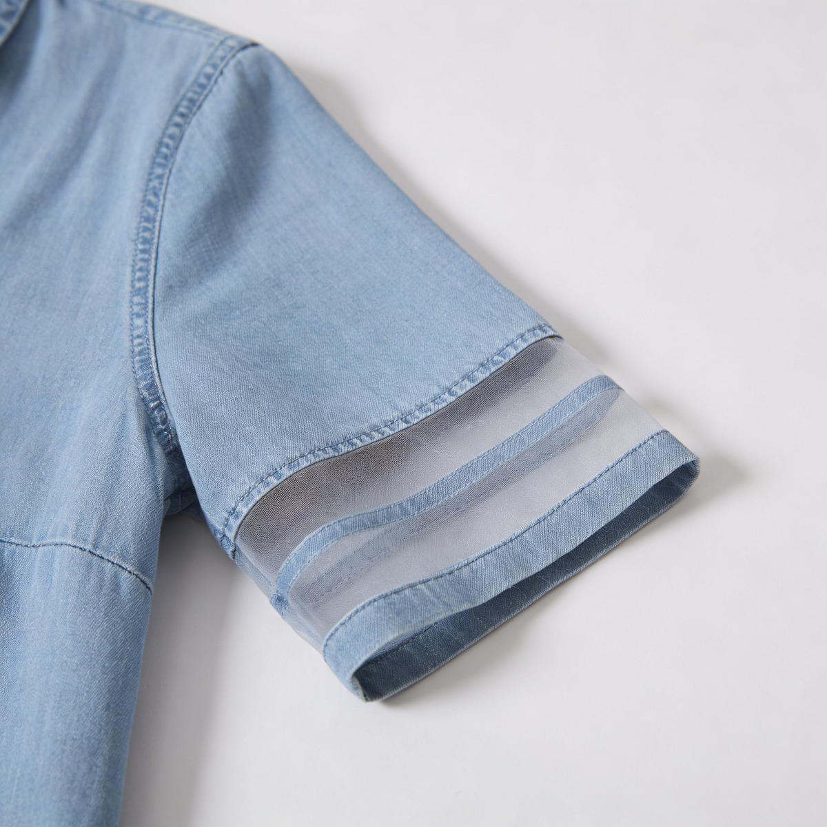 Women's Denim Look Shirt Dress – Long Sleeve Button Front Dress