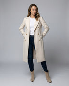 Women's Double-Breasted Winter Overcoat – Tailored Long Sleeve Coat