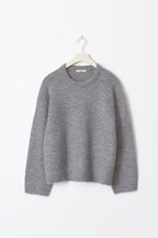 Women's Oversized Balloon Sleeve Sweater – Round Neck Knit Pullover