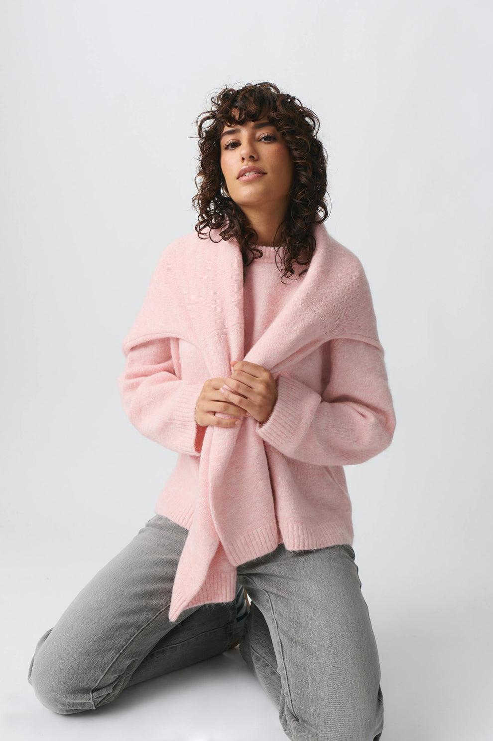 Women's Oversized Balloon Sleeve Sweater – Round Neck Knit Pullover