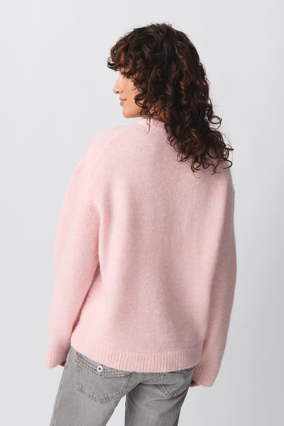 Women's Oversized Balloon Sleeve Sweater – Round Neck Knit Pullover