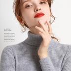 Women's Classic Roll Neck Sweater – Turtleneck Winter Knit Sweater